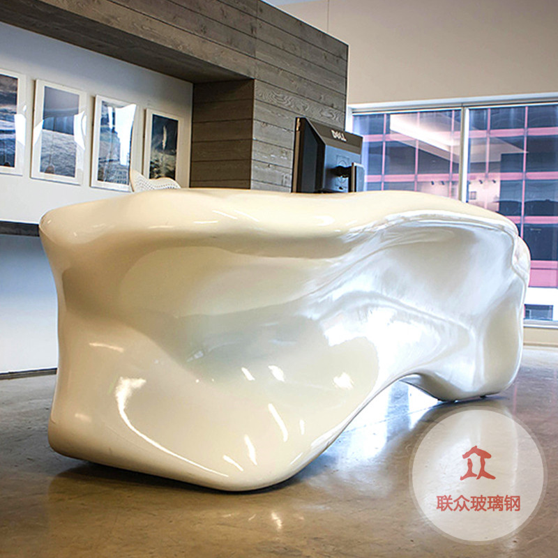 玻璃鋼創(chuàng)意車頭造型接待臺室內(nèi)大堂服務工作登記臺4S店前臺廠家