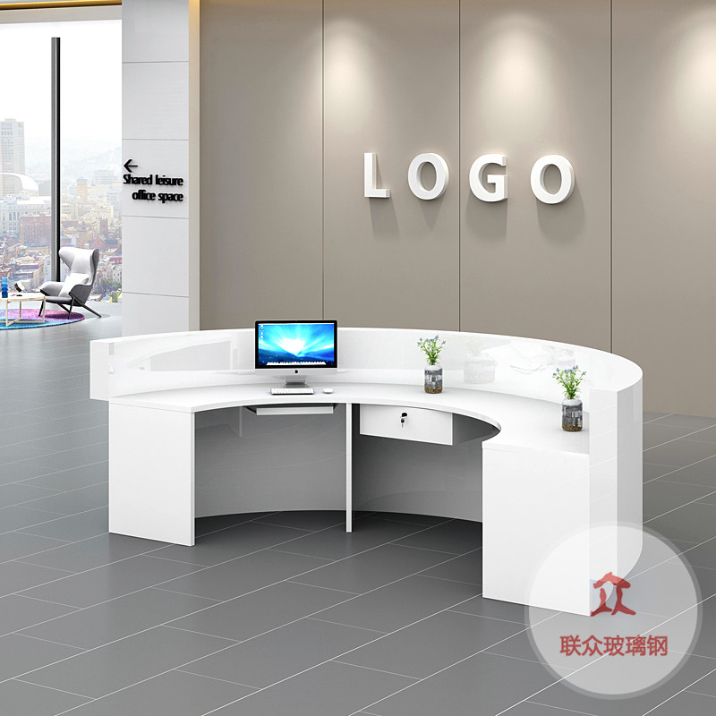 玻璃鋼異形前臺酒店接待臺售樓部迎賓臺酒吧醫(yī)院吧臺收銀臺服務臺
