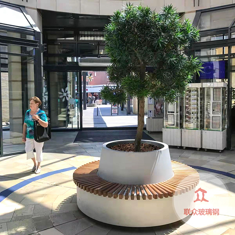 玻璃鋼休閑坐凳商場(chǎng)美陳座椅商業(yè)街公園休息長(zhǎng)椅玻璃鋼樹池坐凳子