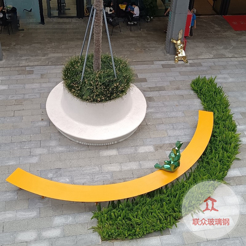 圍椅花壇花池休閑區(qū)公共戶外商場(chǎng)商業(yè)街圓形樹(shù)池景觀玻璃鋼座椅