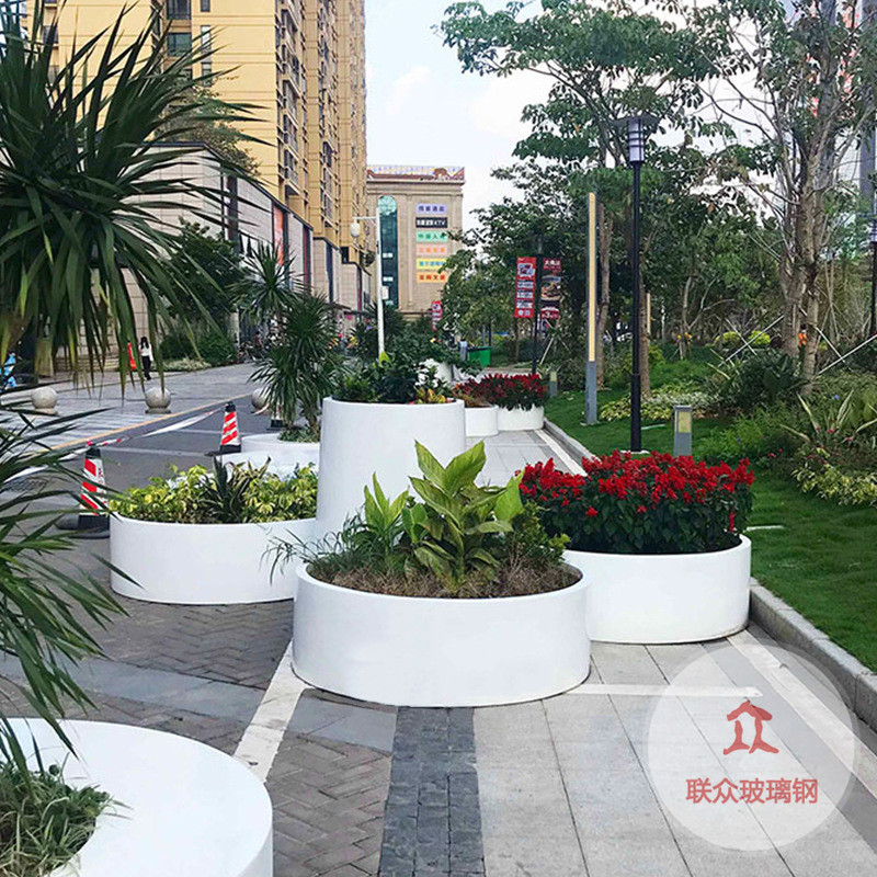 玻鋼樹脂座椅戶外弧形坐凳步行街休閑椅公園長條凳子廣場樹池坐凳