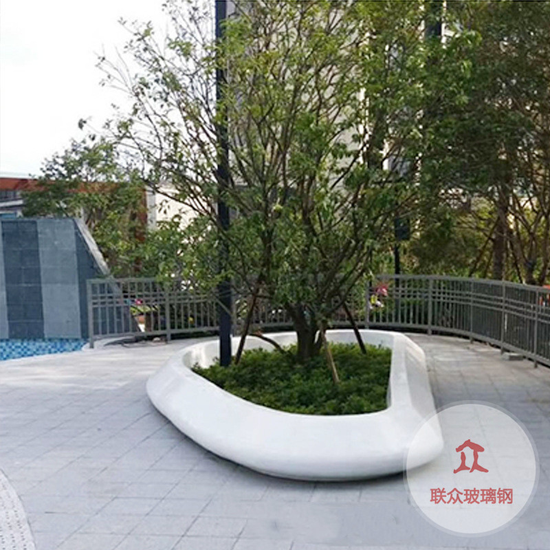 玻璃鋼樹(shù)池坐凳廠家戶外廣場(chǎng)異形花池公園座椅景觀花壇公共休閑椅